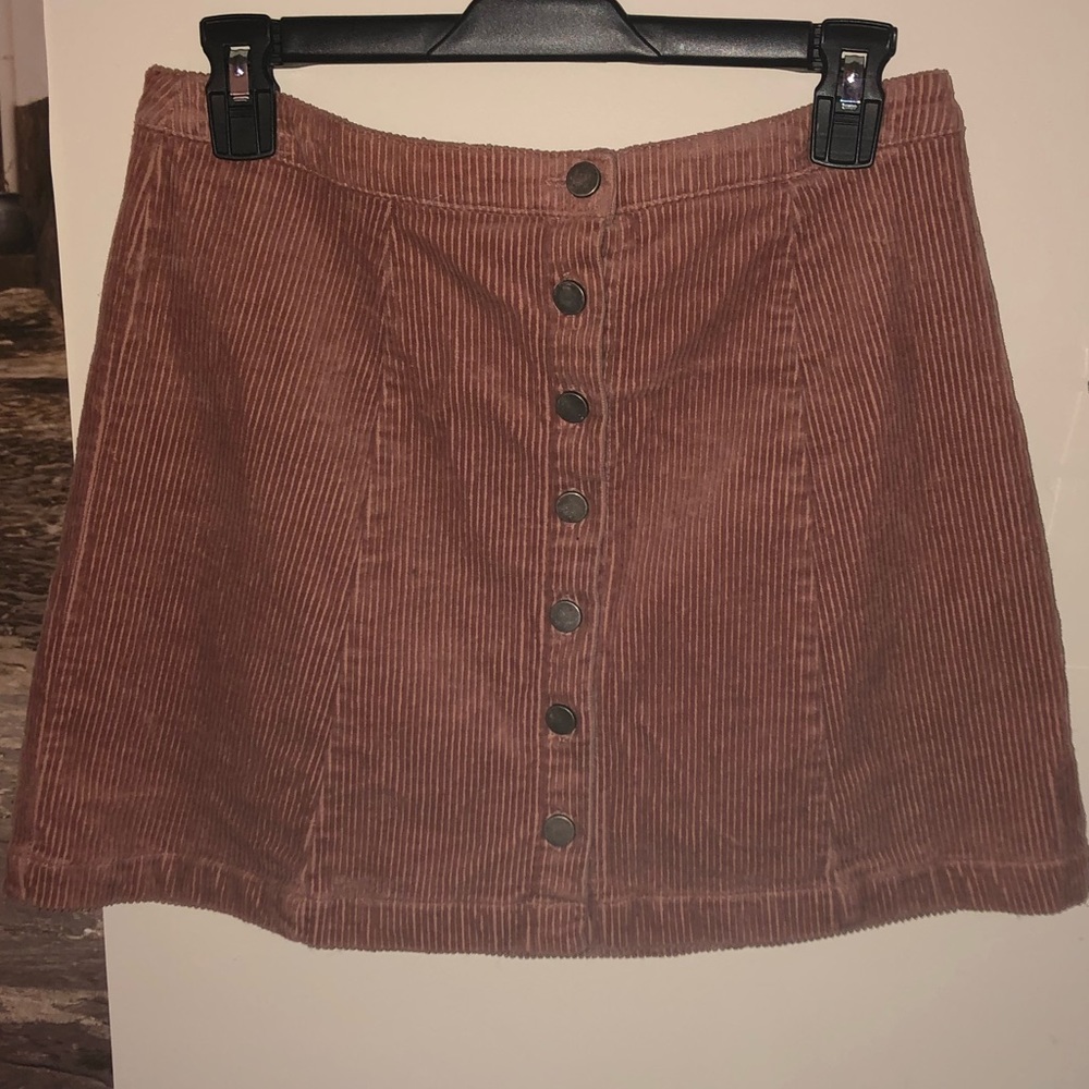 Blush pink button up corduroy skirt 🎀